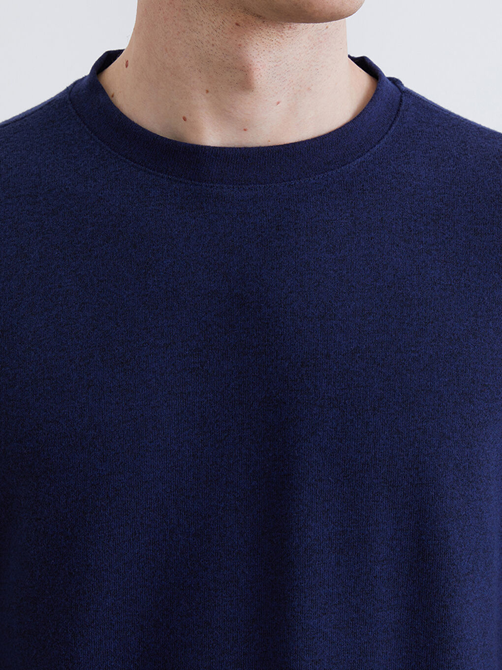 Lacivert Bisiklet Yaka Erkek Sweatshirt-2