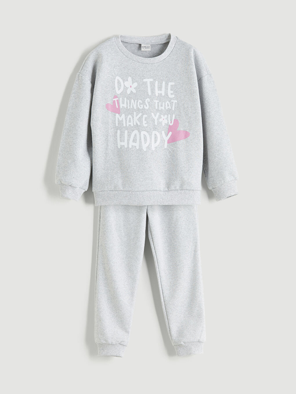 LCW ECO Crew Neck Girls' Pyjama Set -W5DM86Z4-CT3