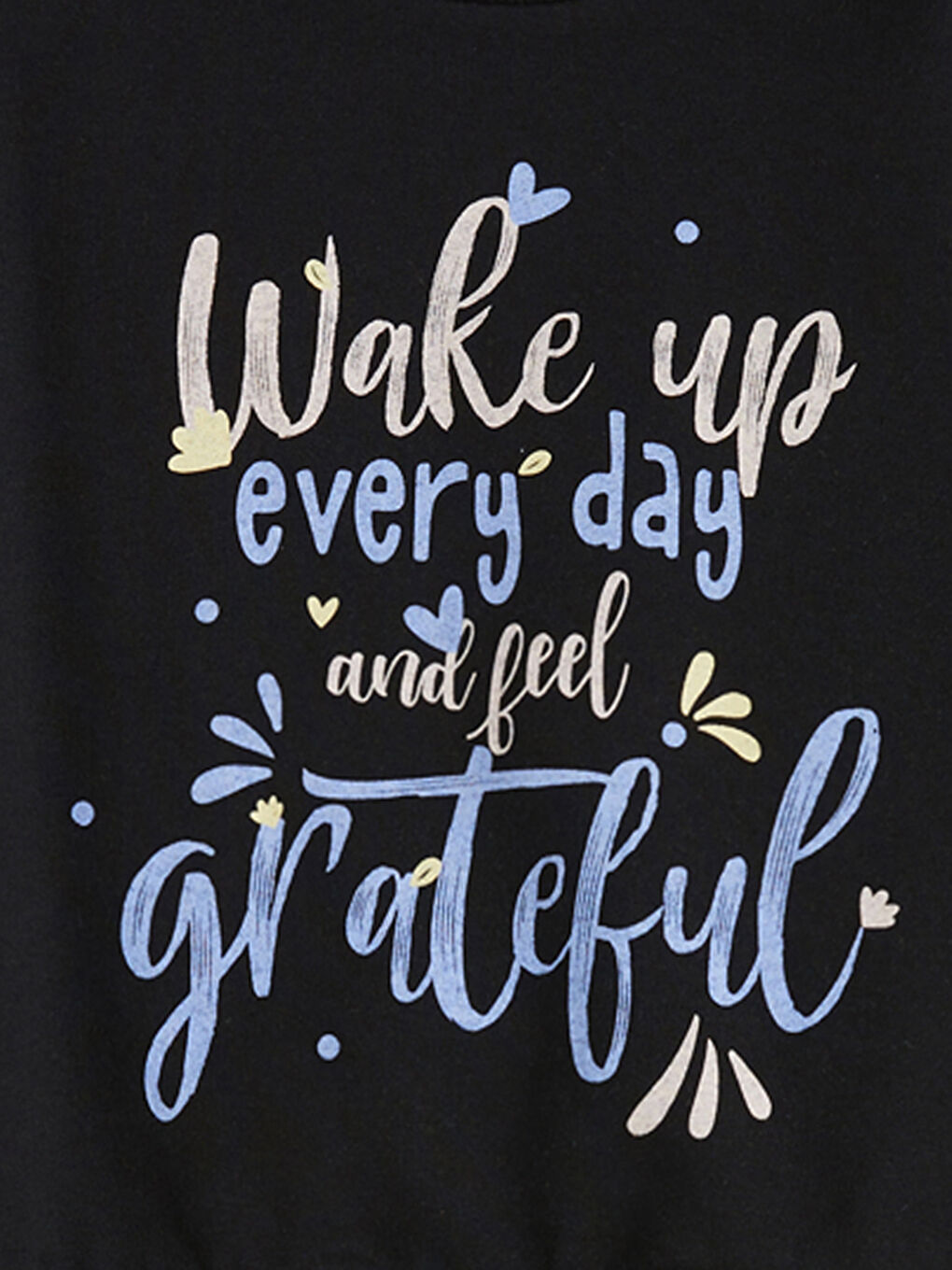 Siyah Bisiklet Yaka Kız Çocuk Pijama Takım-2