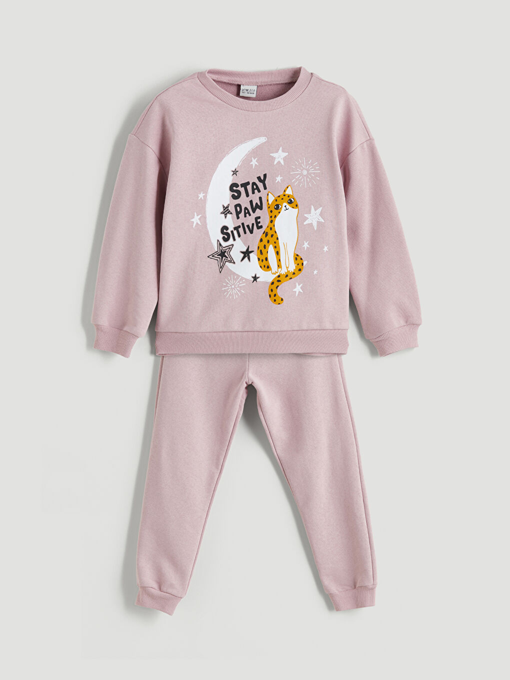 LCW ECO Crew Neck Girls' Pyjama Set -W5DM90Z4-FFZ