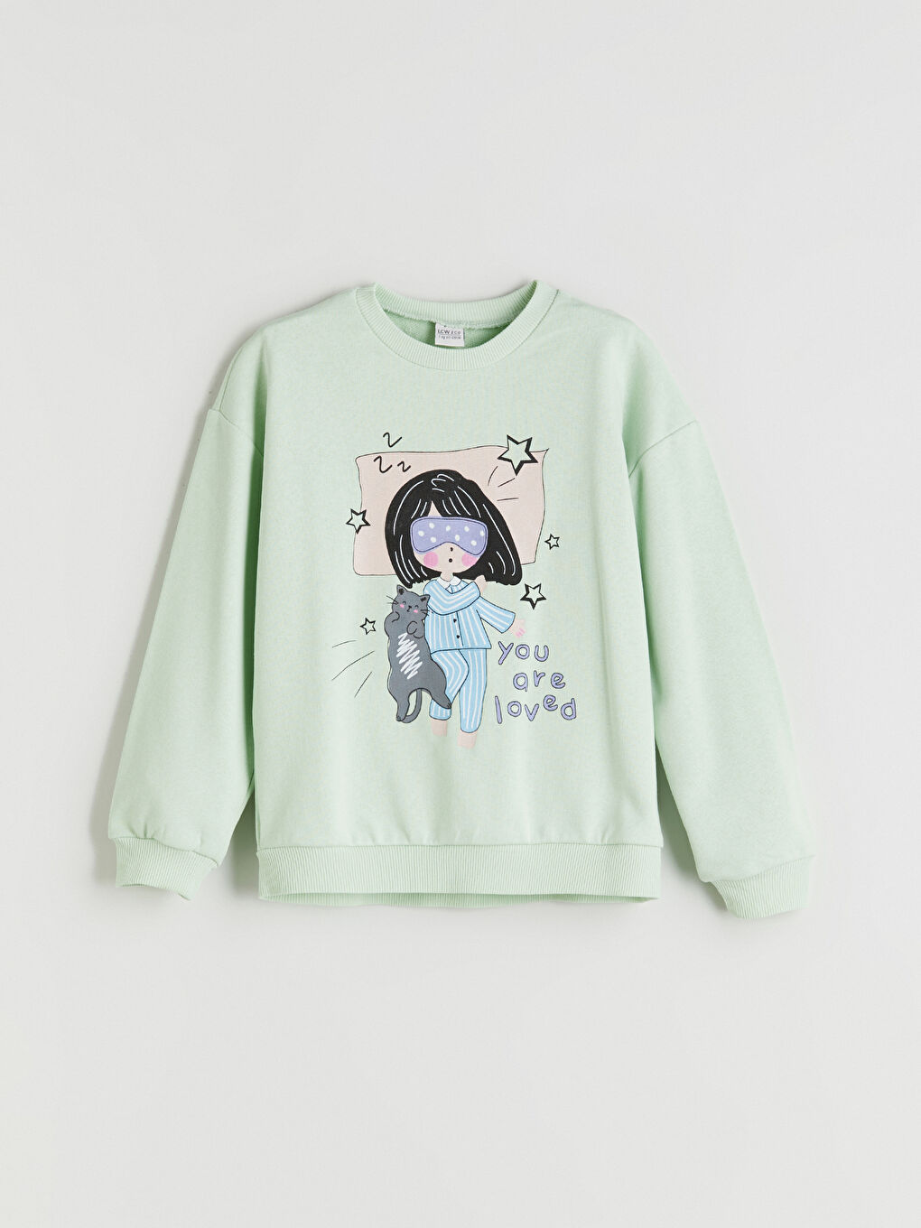 LCW ECO Crew Neck Girls' Pyjama Set -W5DM90Z4-FV3
