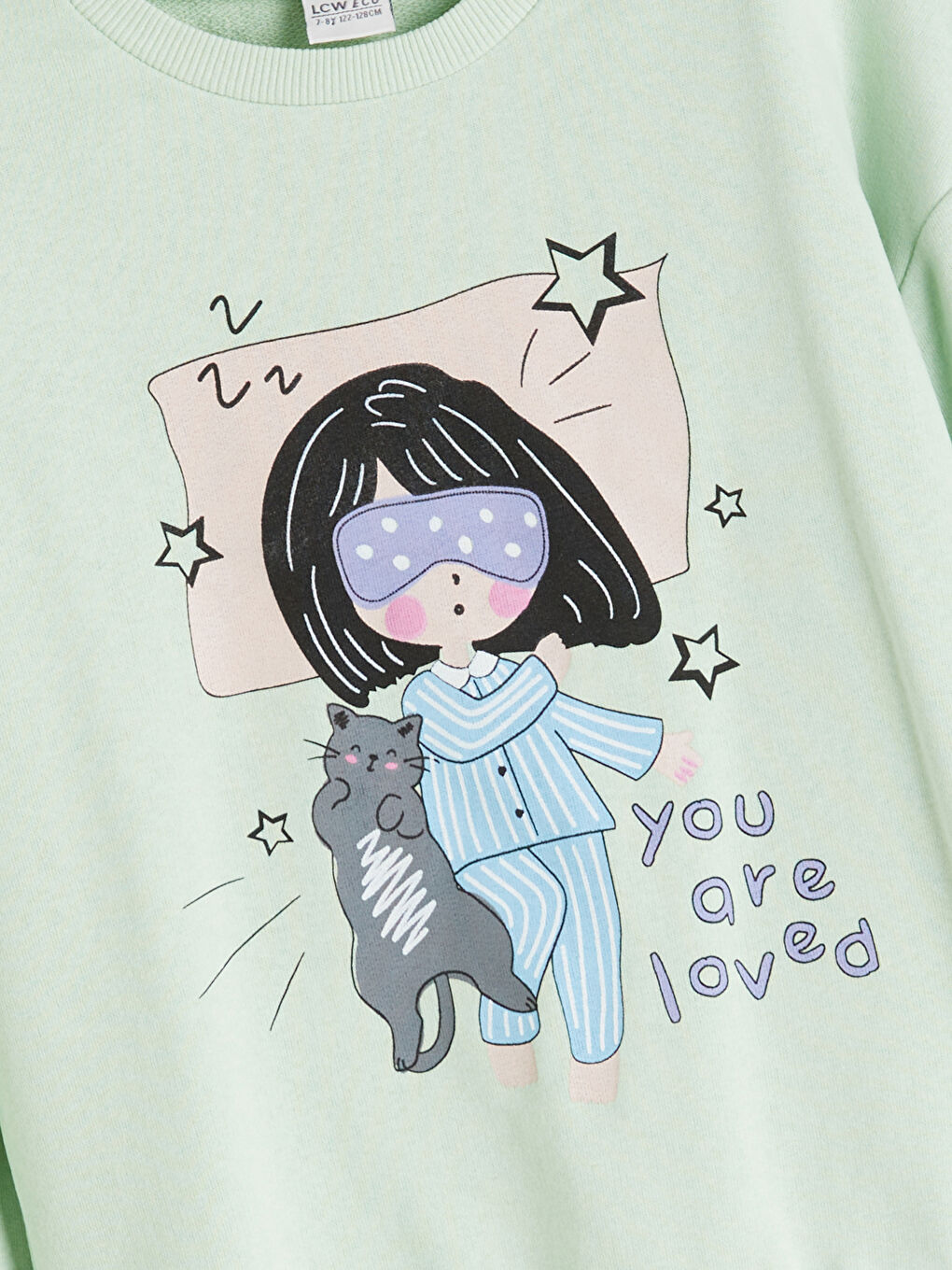 LCW ECO Crew Neck Girls' Pyjama Set -W5DM90Z4-FV3