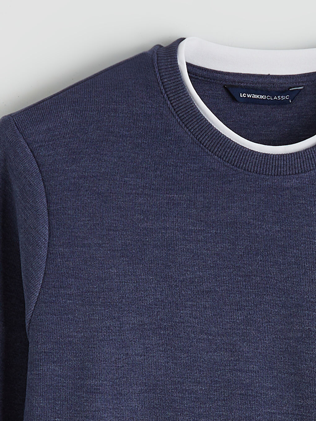 İndigo Bisiklet Yaka Erkek Sweatshirt-5