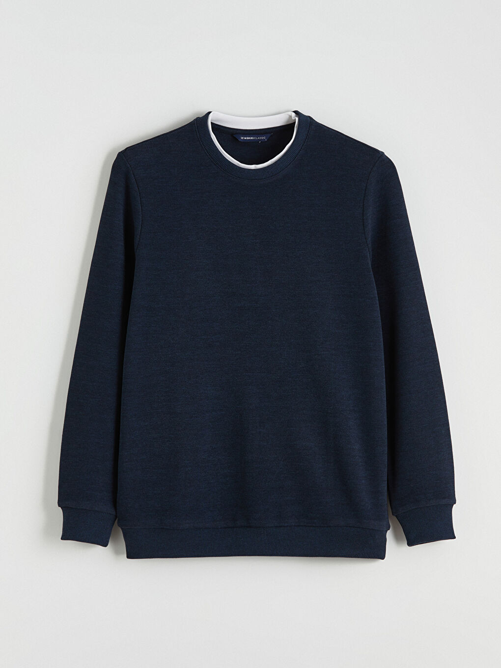 Lacivert Bisiklet Yaka Erkek Sweatshirt-4