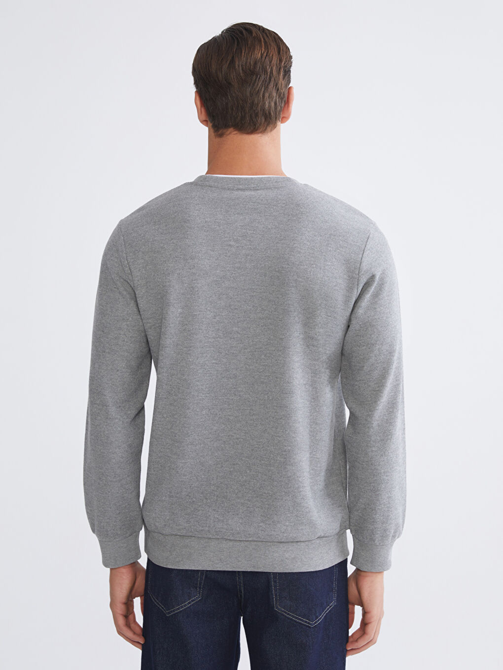 Мужская толстовка с круглым вырезом и длинными рукавами-3