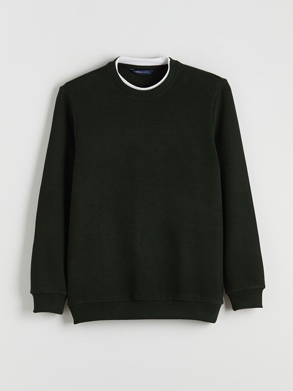 Yeşil Bisiklet Yaka Erkek Sweatshirt