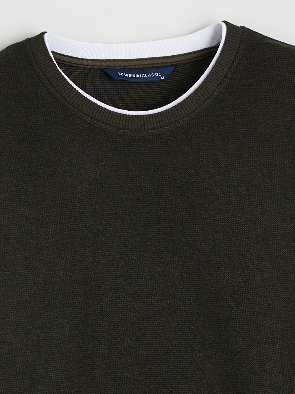 Haki Bisiklet Yaka Erkek Sweatshirt-5