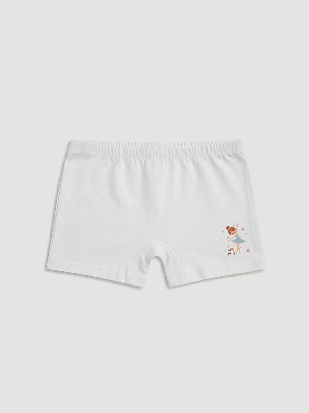 Ekru Baskılı Kız Çocuk Boxer