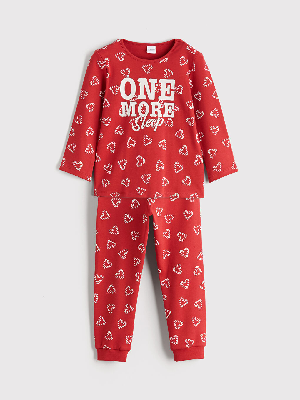 Crew Neck Printed Girls' Pyjama Set
