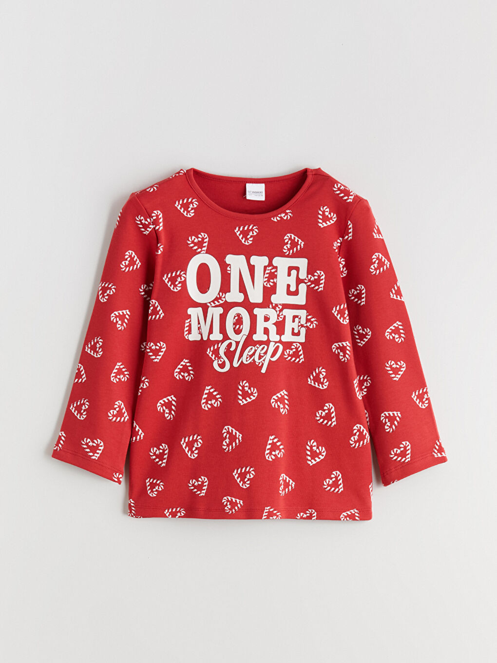 Crew Neck Printed Girls' Pyjama Set-1