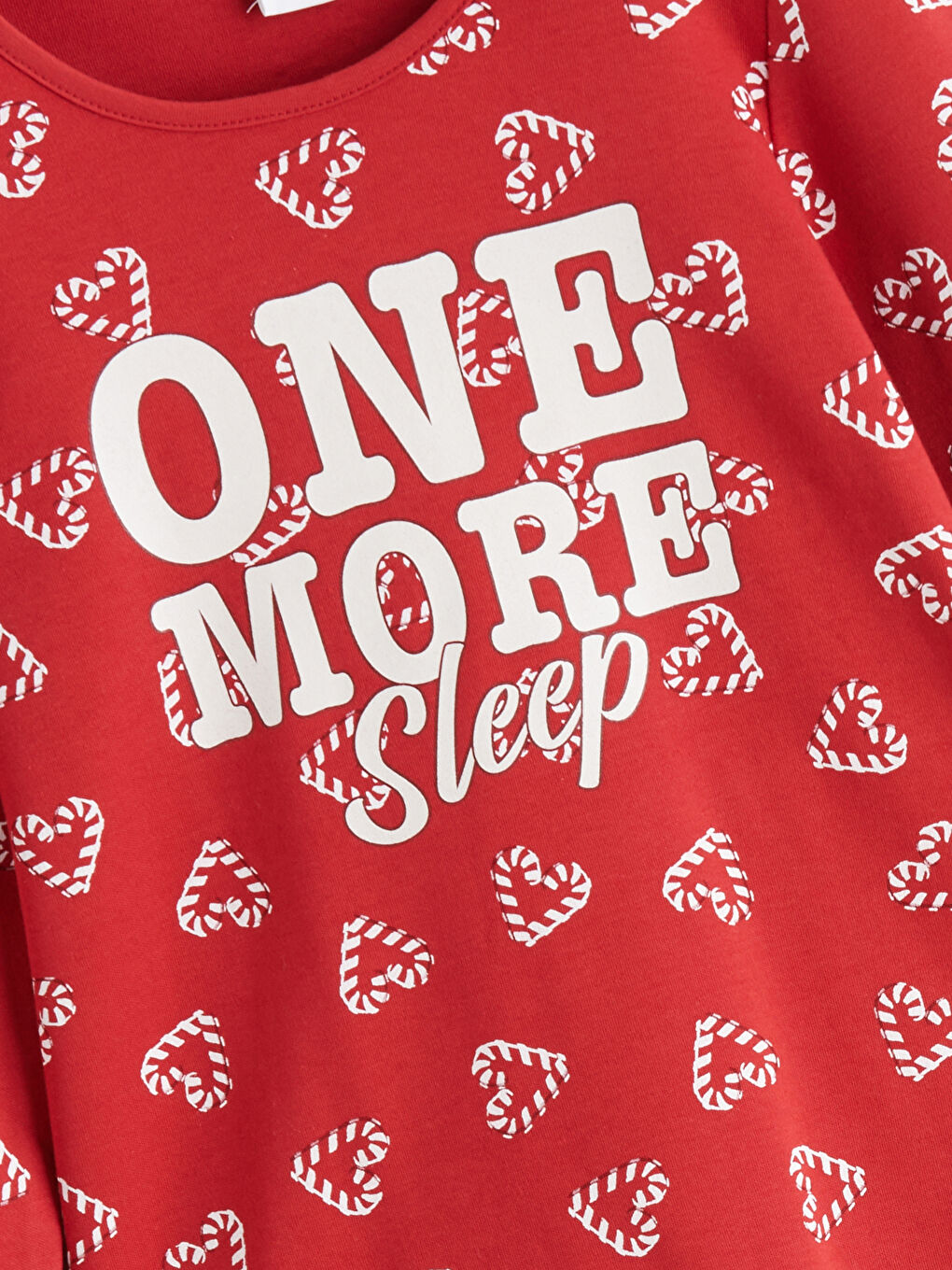 Crew Neck Printed Girls' Pyjama Set-2