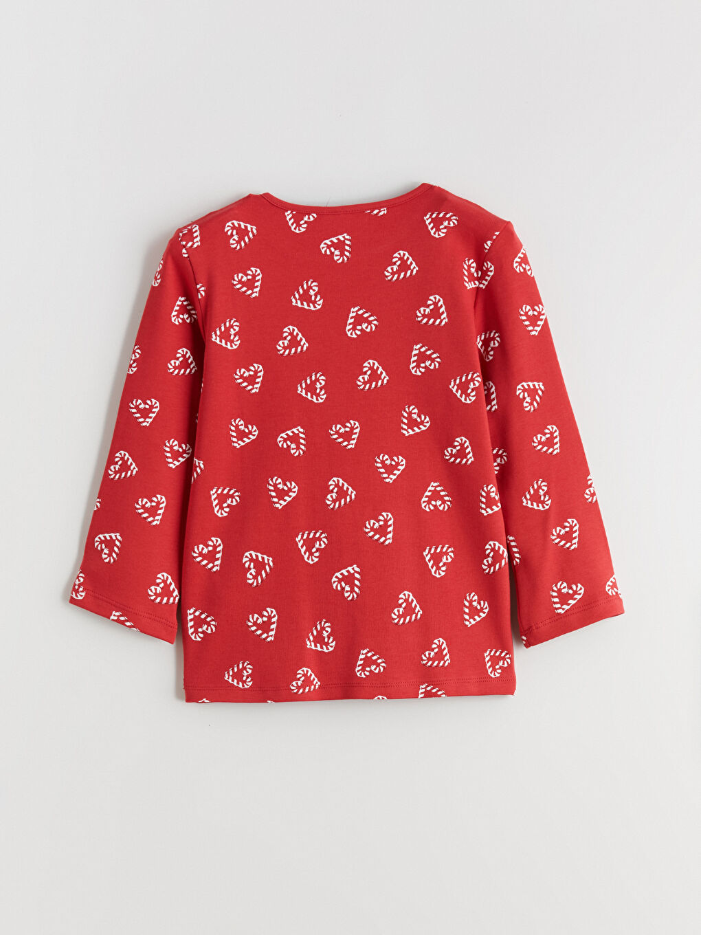 Crew Neck Printed Girls' Pyjama Set-3