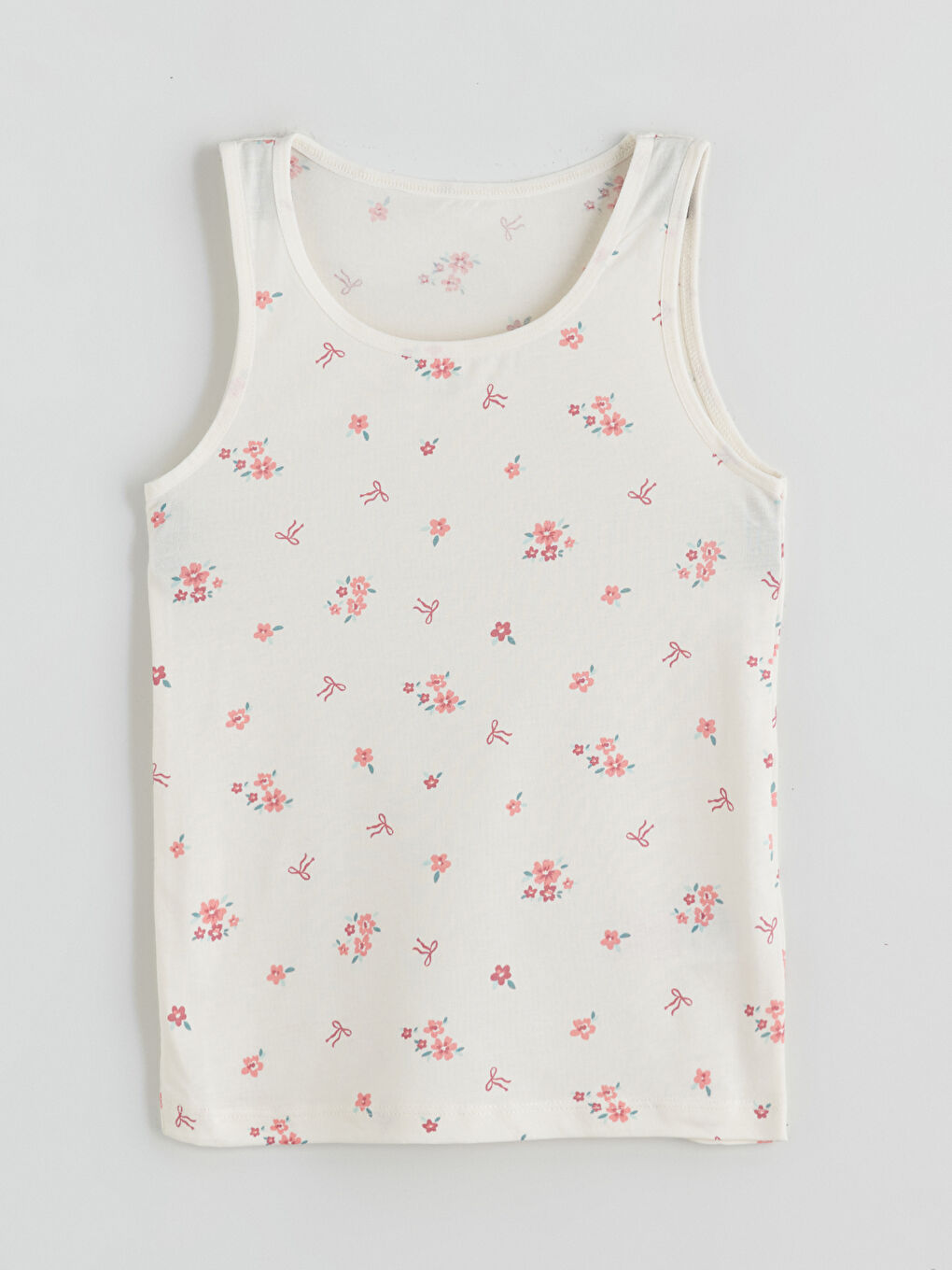 Crew Neck Floral Girls' Vest