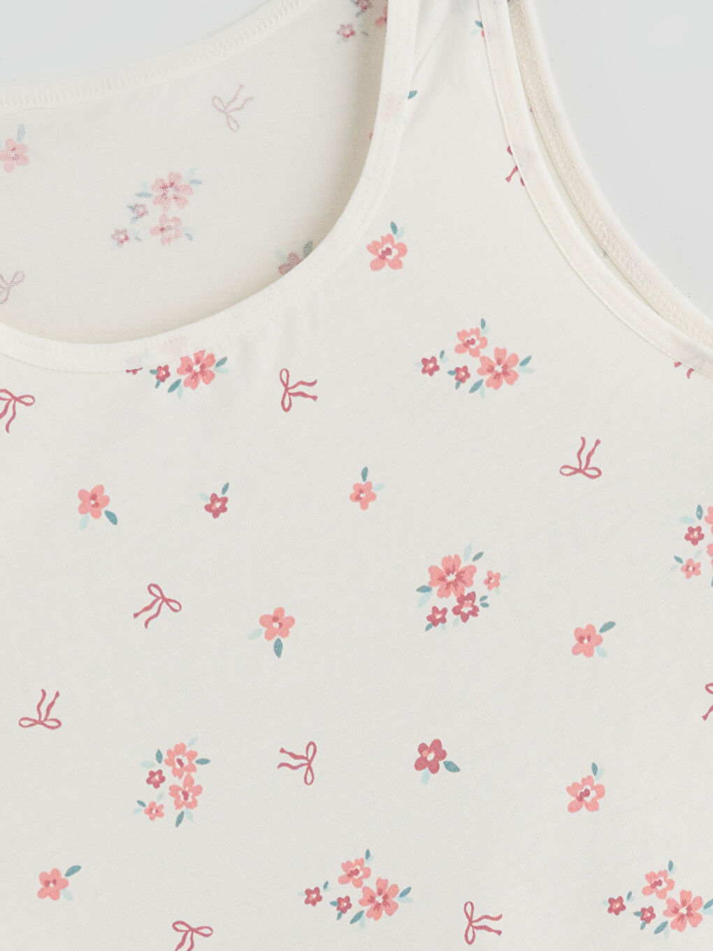 Crew Neck Floral Girls' Vest-2
