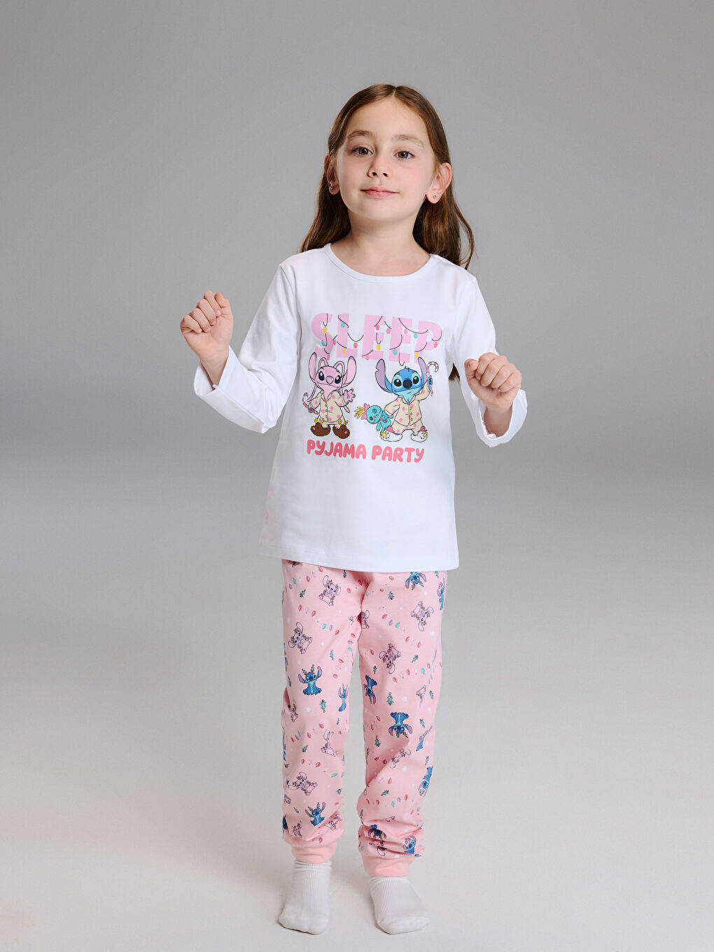 Ensemble de Pyjama Imprimé Lilo & Stitch pour Filles-1