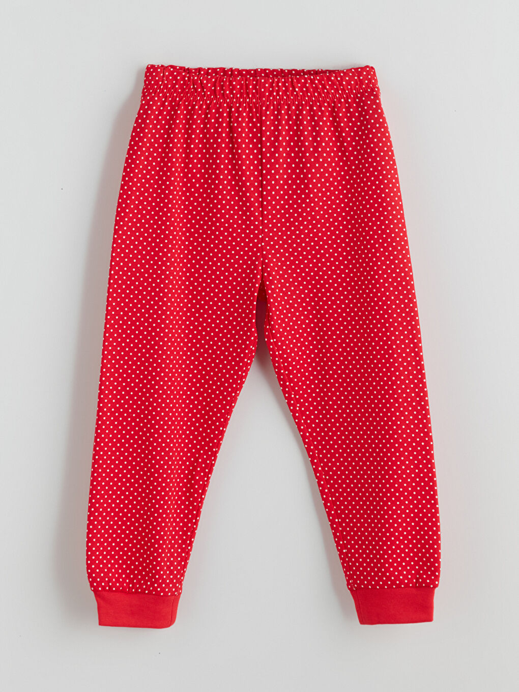 Kırmızı Beli Lastikli Kız Çocuk Pijama Alt