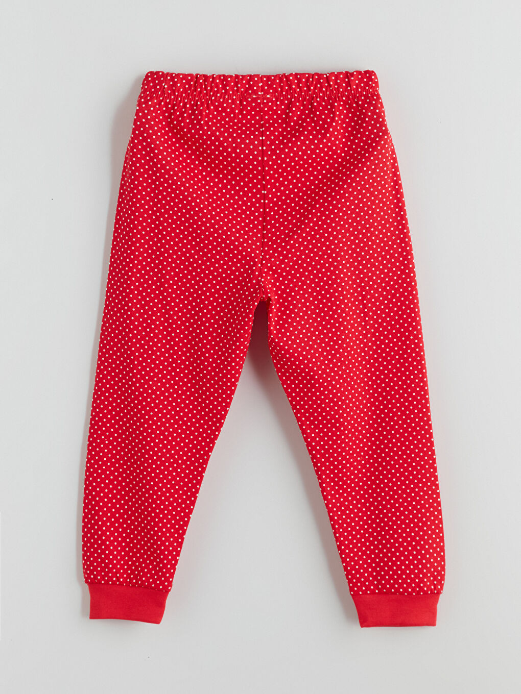 Kırmızı Beli Lastikli Kız Çocuk Pijama Alt-1