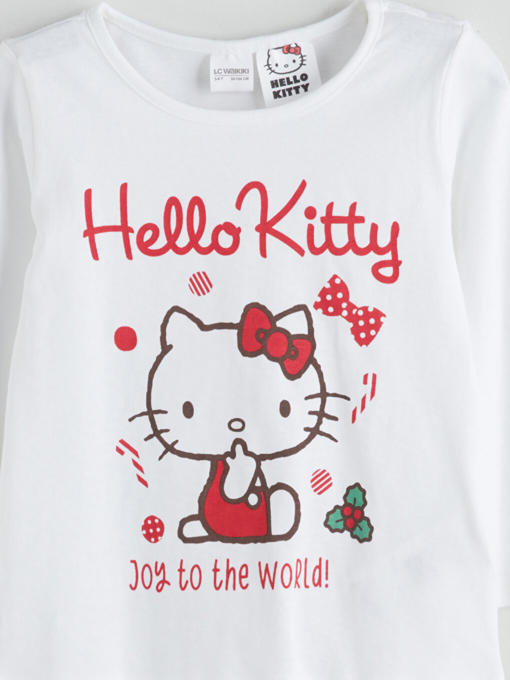 Komplet pidžame sa okruglim izrezom Hello Kitty štampan za devojčice-2