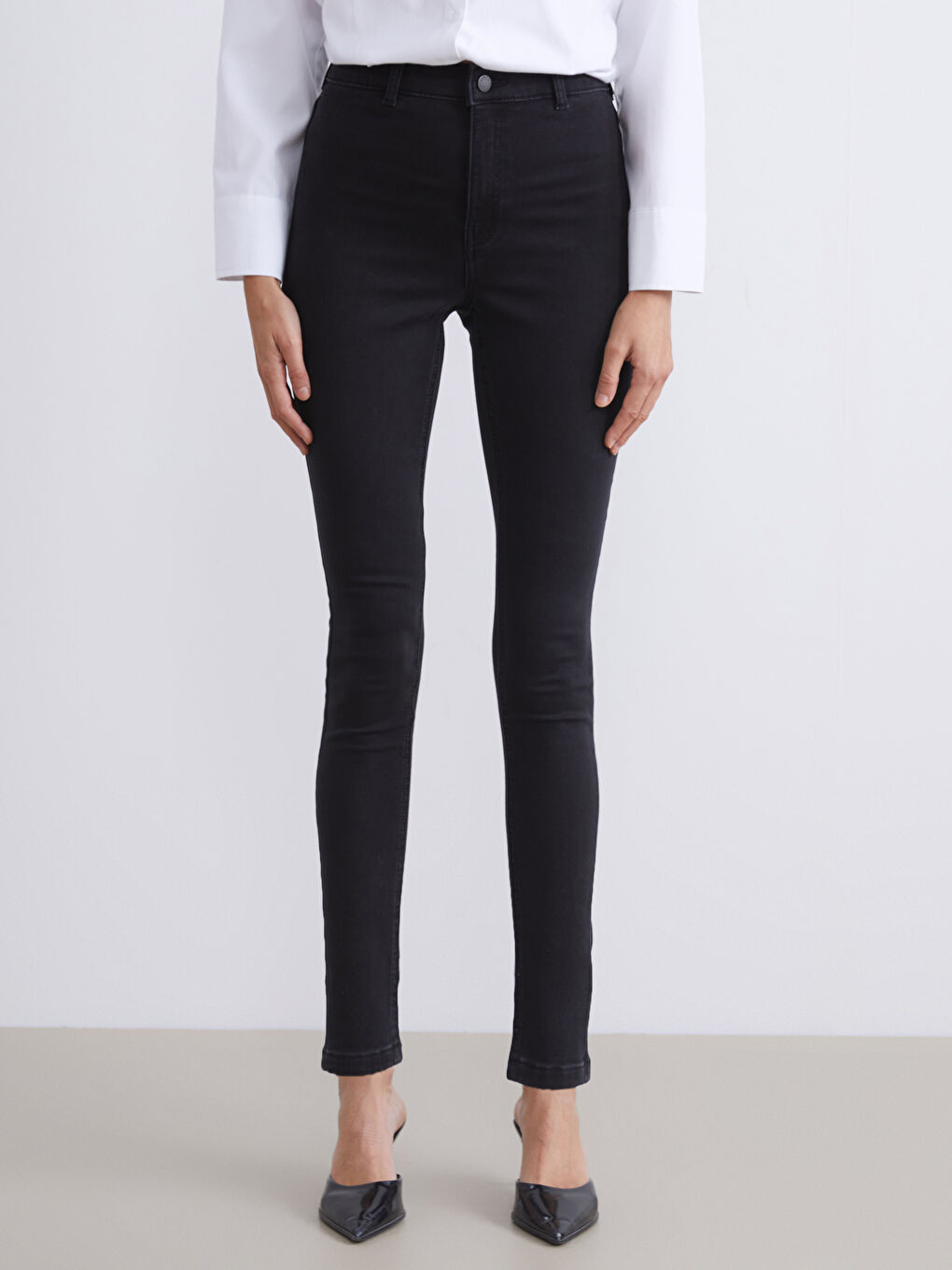 Siyah Jüpiter Süper Skinny Fit Kadın Jean Pantolon-1