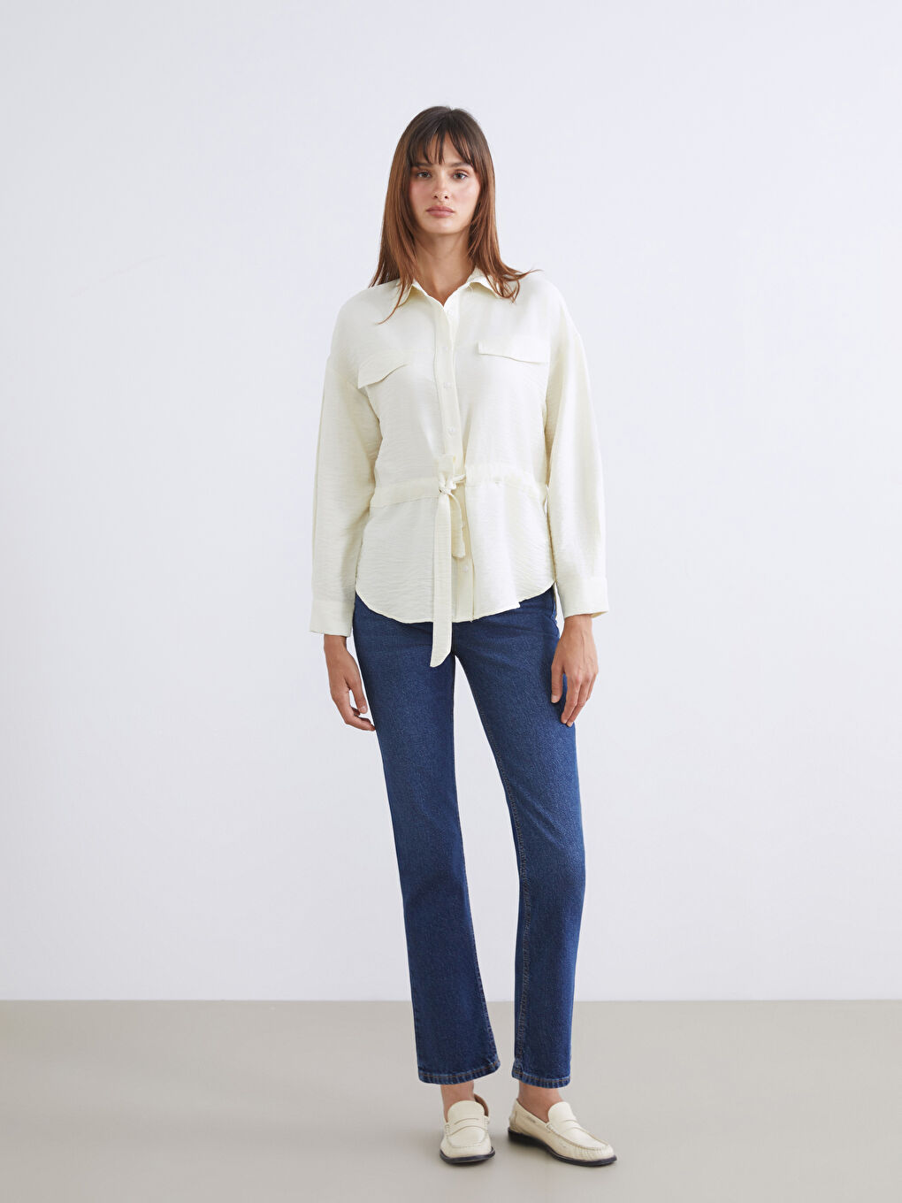 İndigo Mom Fit Kadın Jean Pantolon