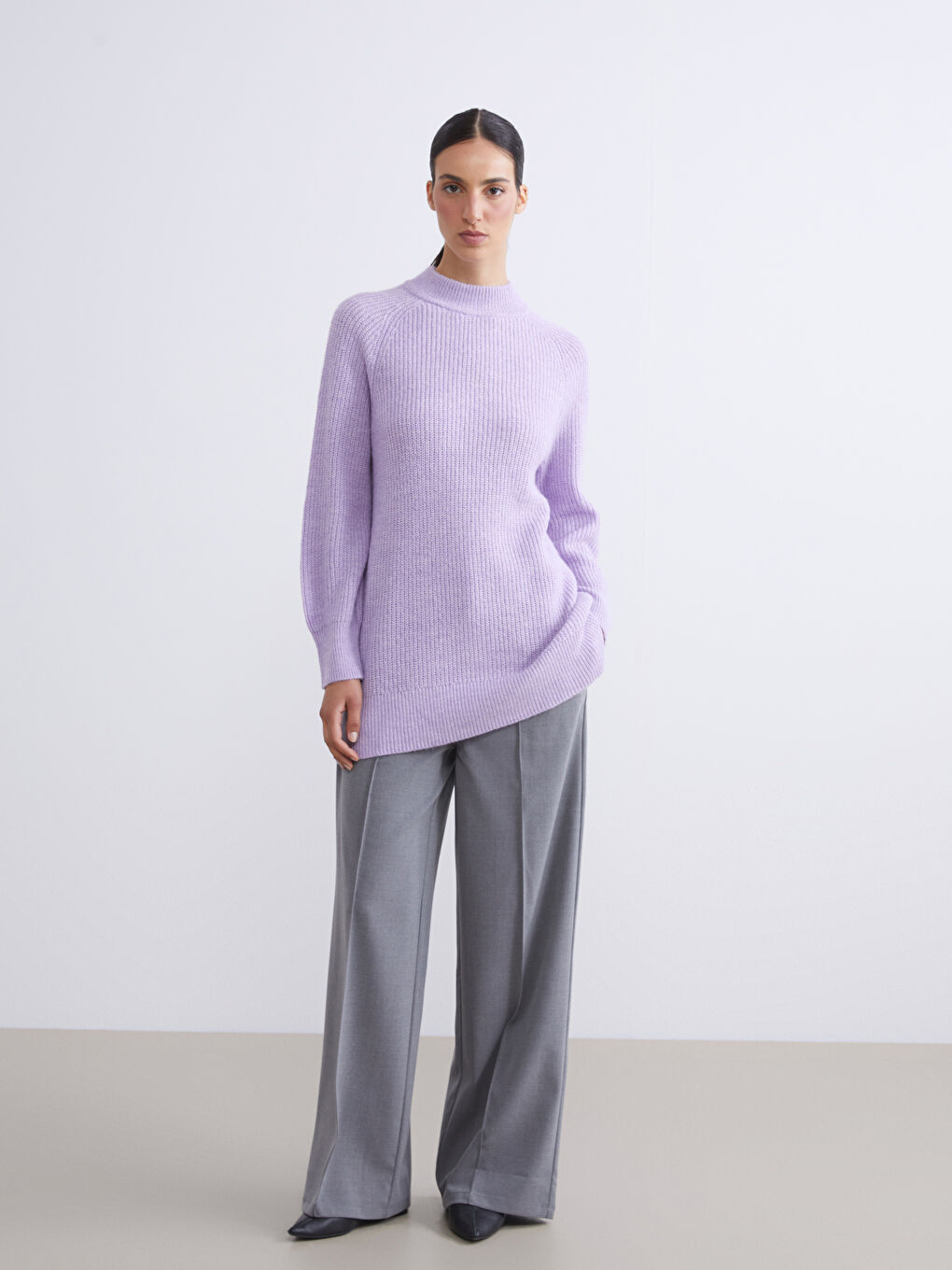 تونيك تريكو بياقة عالية نساء-1