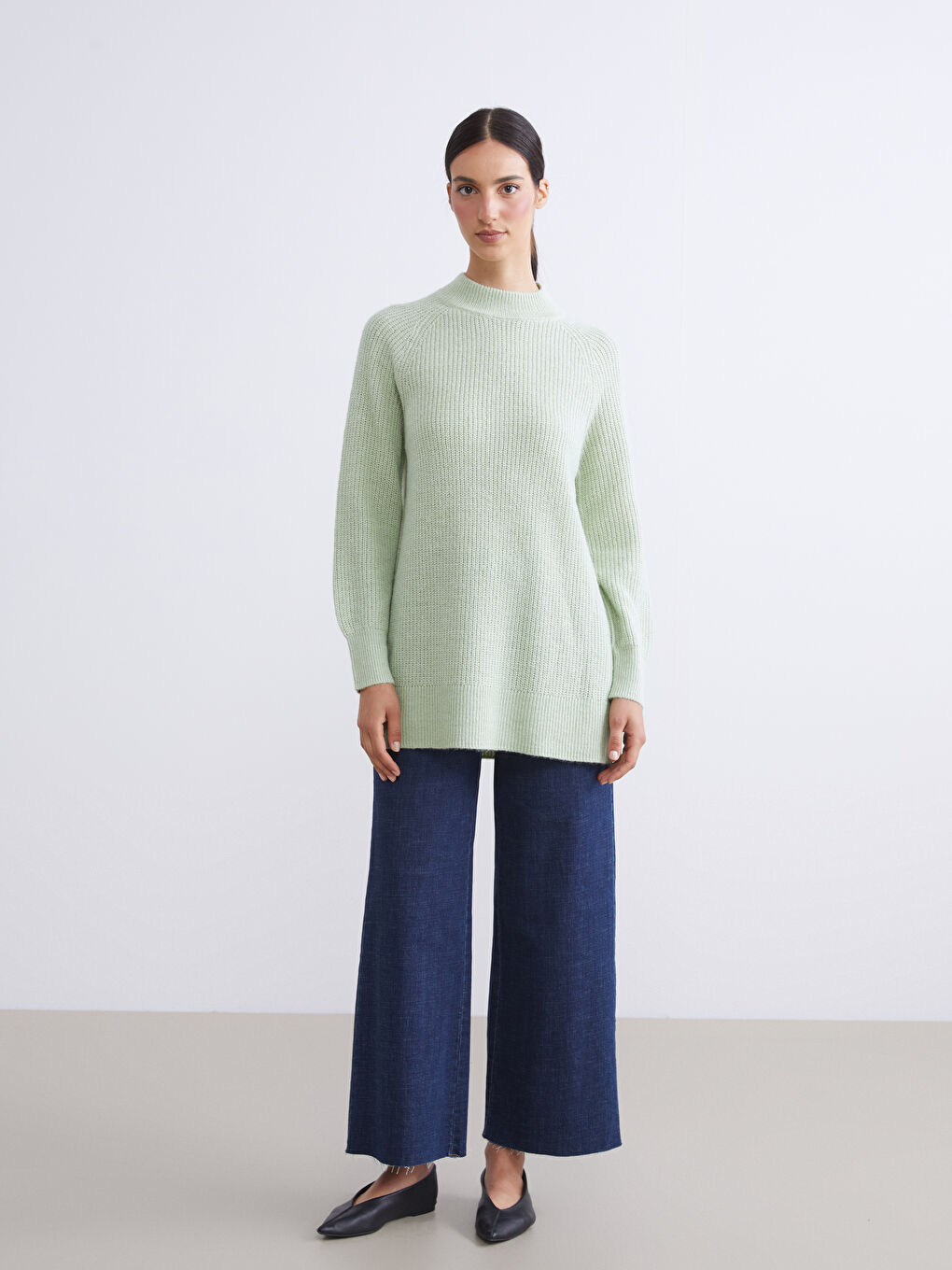 تونيك تريكو بياقة عالية نساء-1