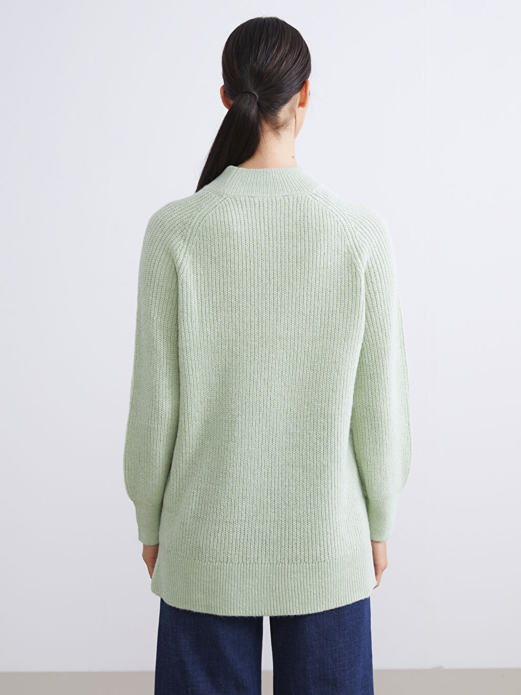 تونيك تريكو بياقة عالية نساء-3