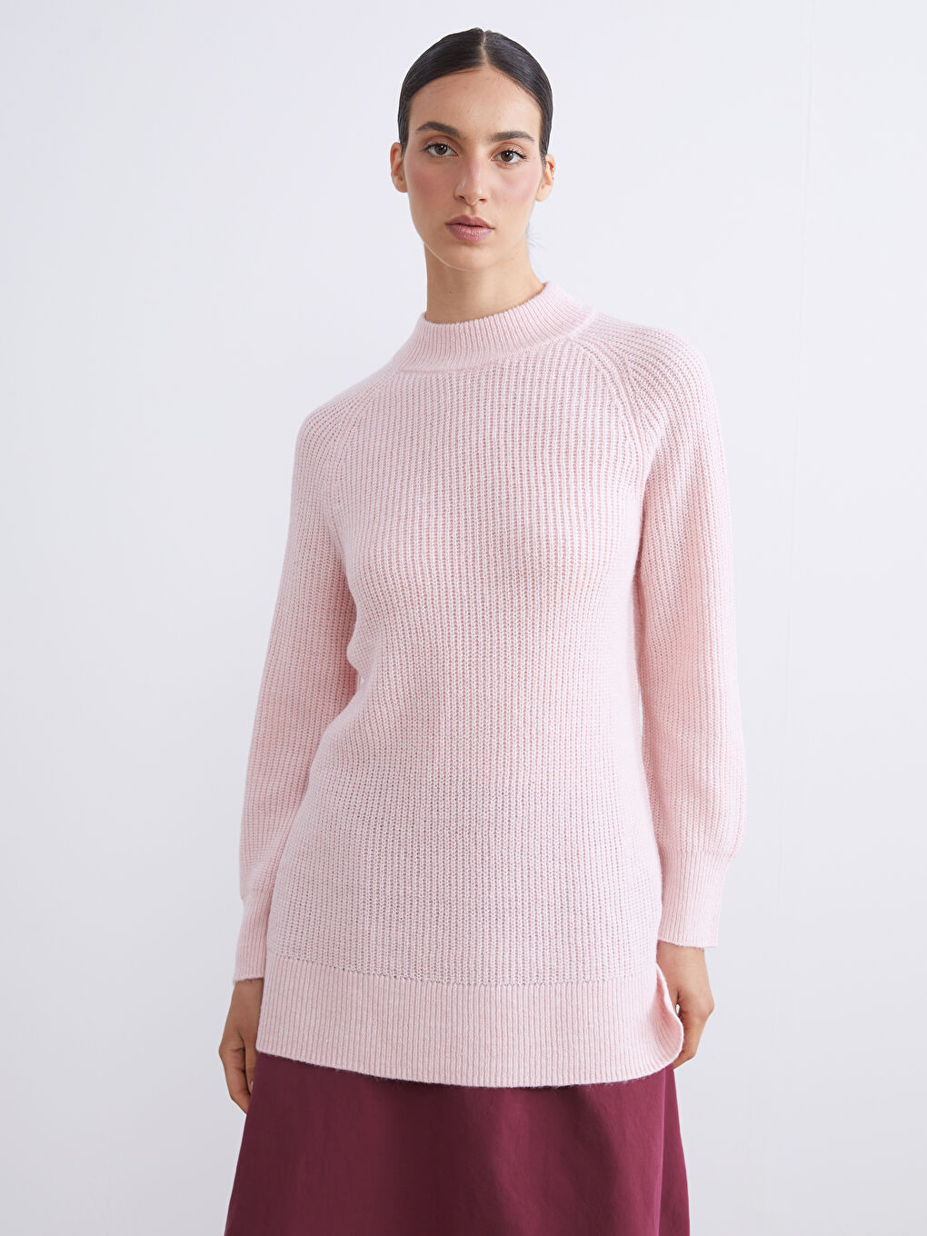 تونيك تريكو بياقة عالية نساء