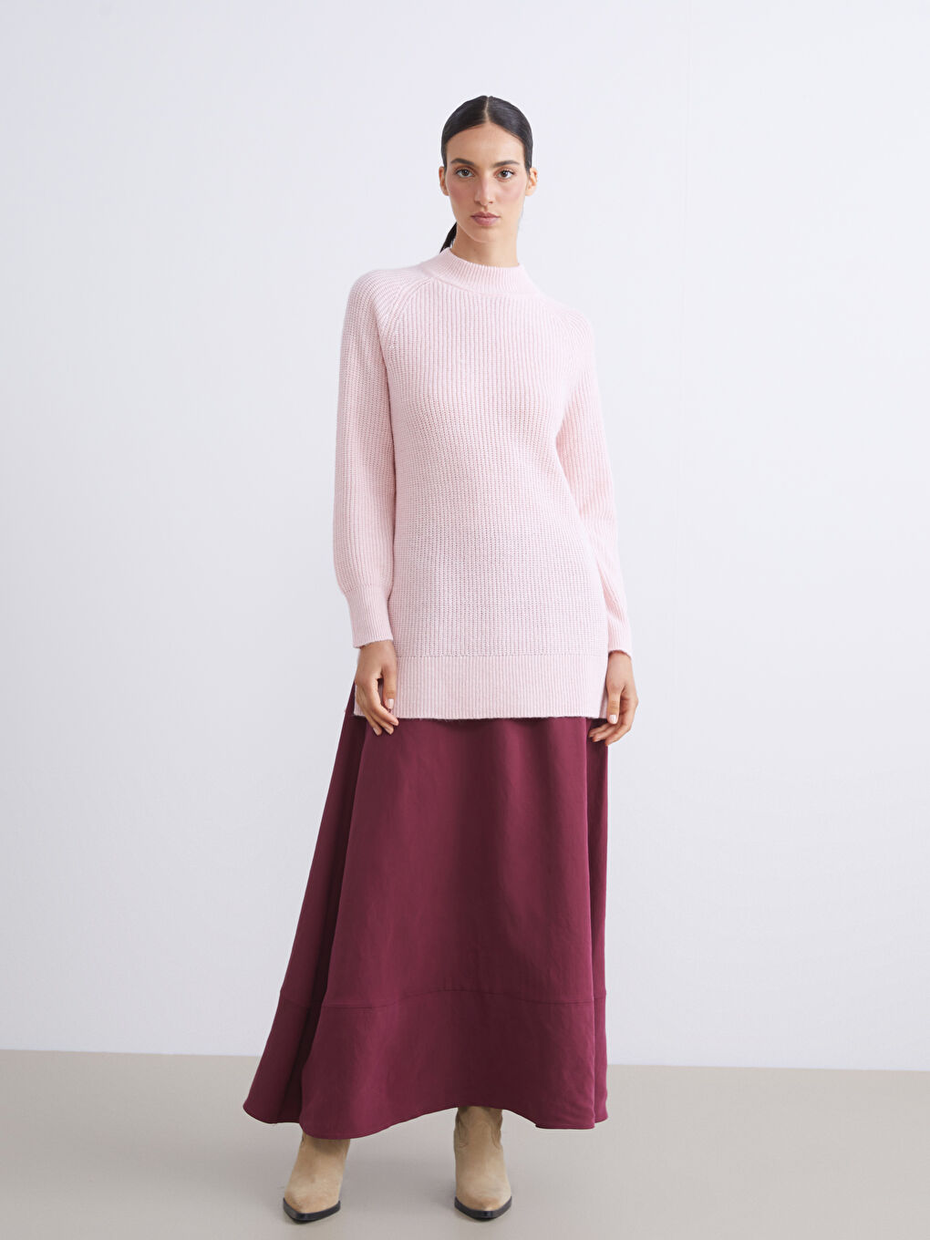 تونيك تريكو بياقة عالية نساء-1