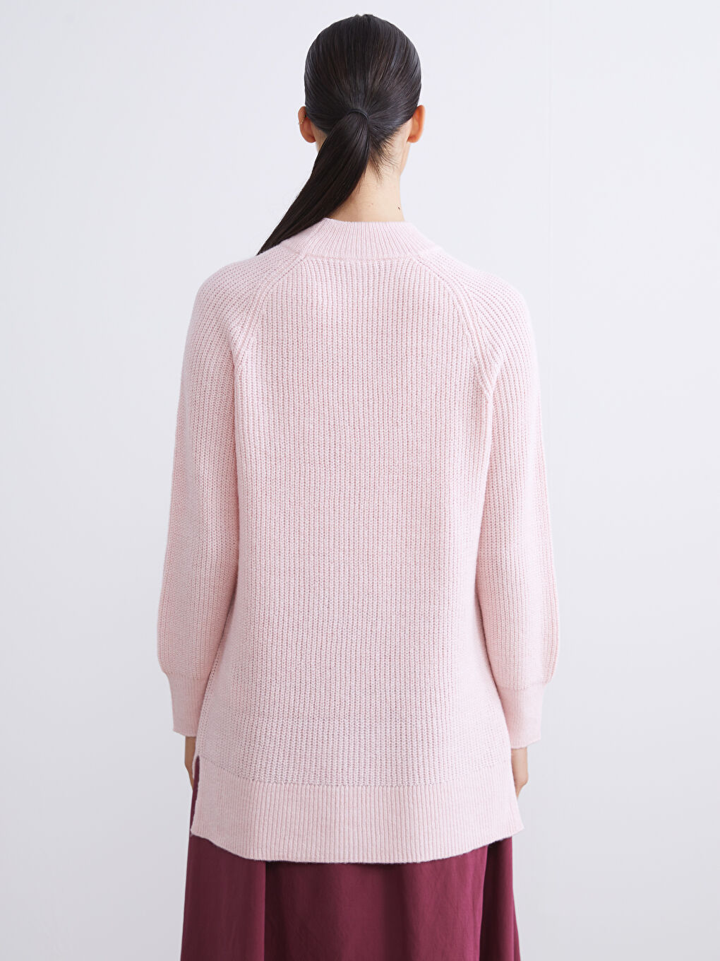 تونيك تريكو بياقة عالية نساء-3