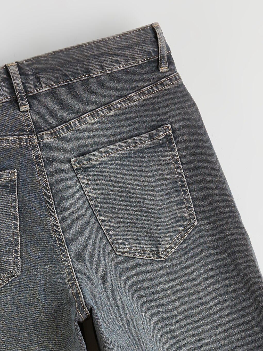 Gri Wideleg Kadın Jean Pantolon-5