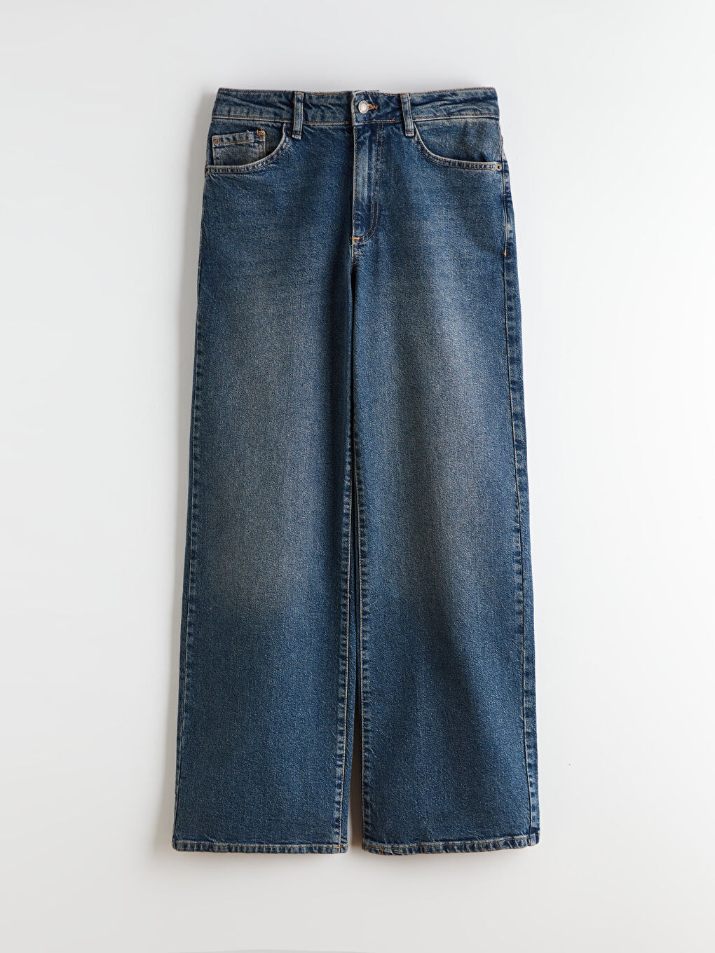 İndigo Wideleg Kadın Jean Pantolon-4