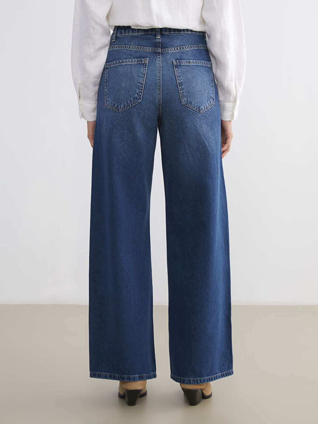 İndigo Wideleg Kadın Jean Pantolon-3