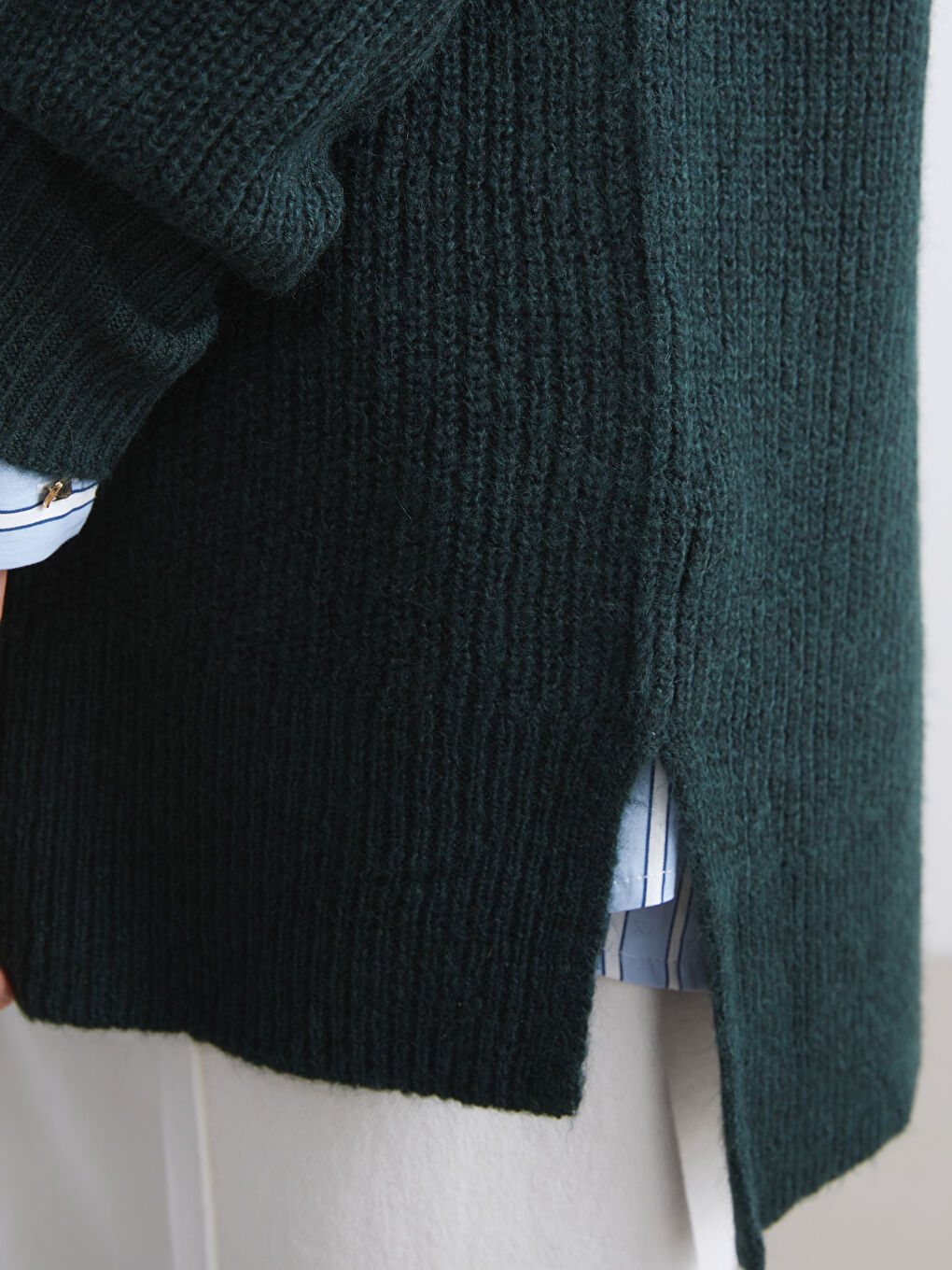 Funnel Neck Women's Knit Sweater-2