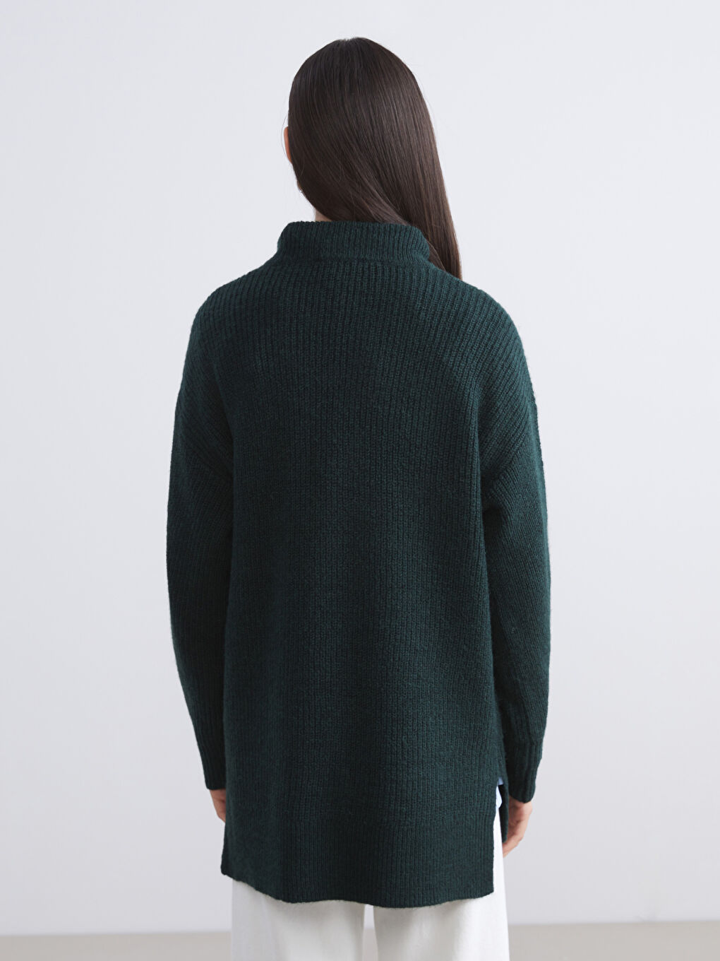 Funnel Neck Women's Knit Sweater-3