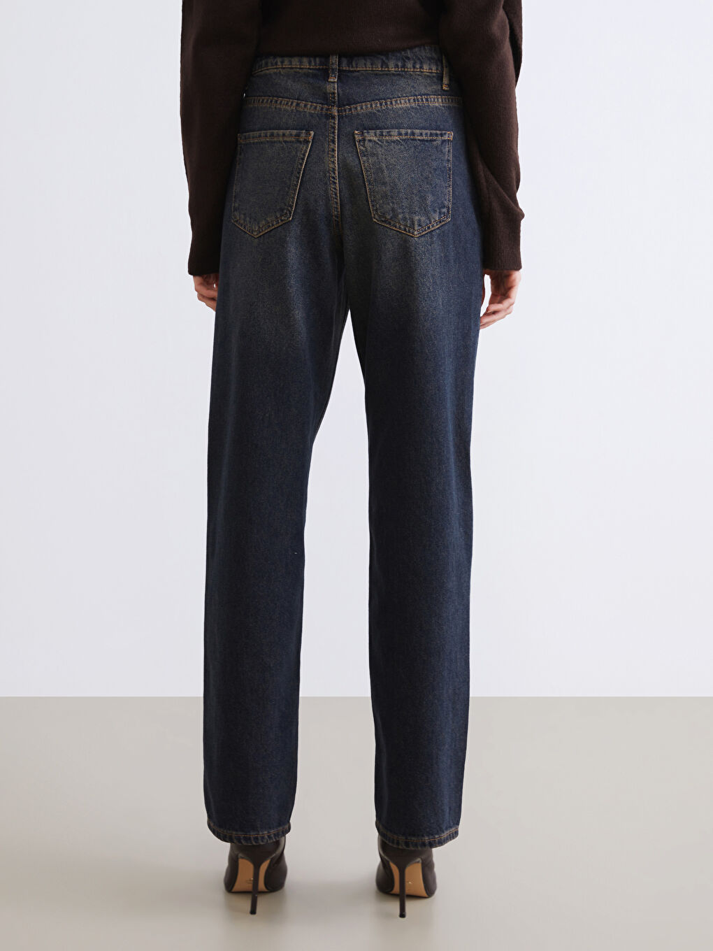 İndigo Wideleg Kadın Jean Pantolon-3