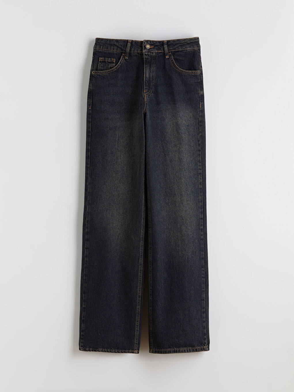 İndigo Wideleg Kadın Jean Pantolon-4