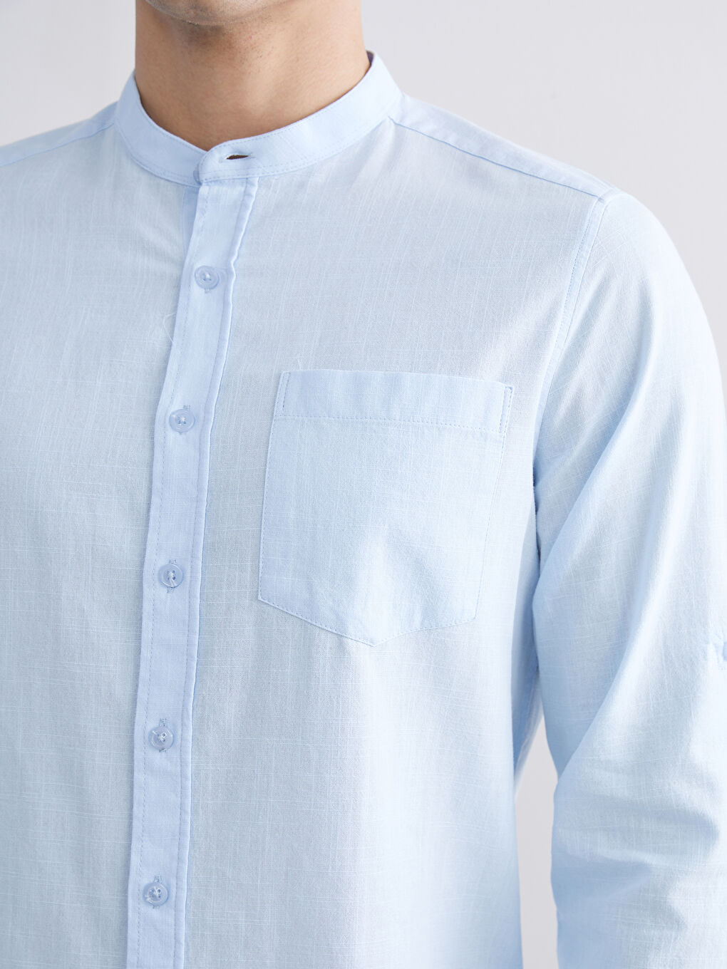 Mavi Regular Fit Hakim Yaka Uzun Kollu Poplin Erkek Gömlek-2