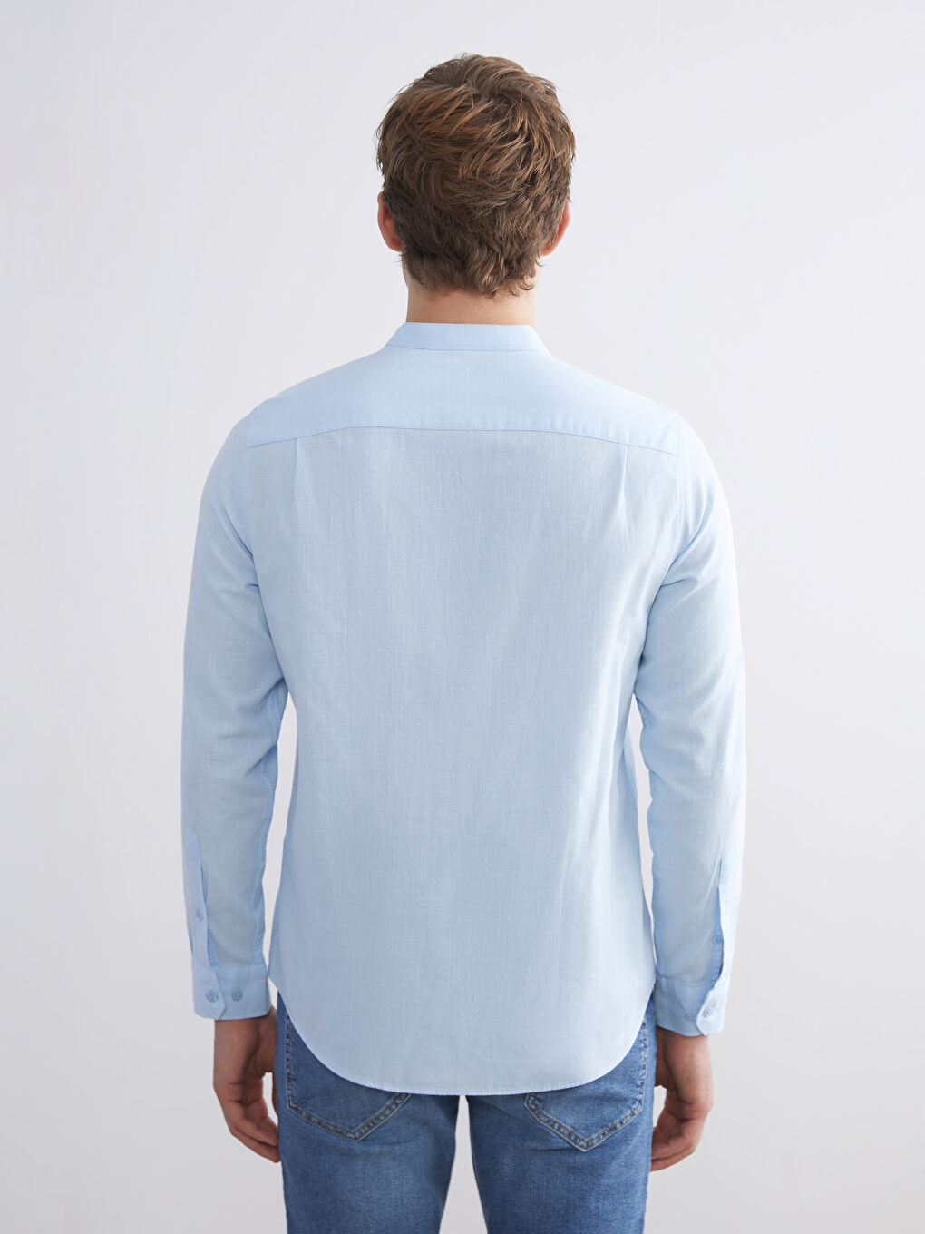 Mavi Regular Fit Hakim Yaka Uzun Kollu Poplin Erkek Gömlek-3