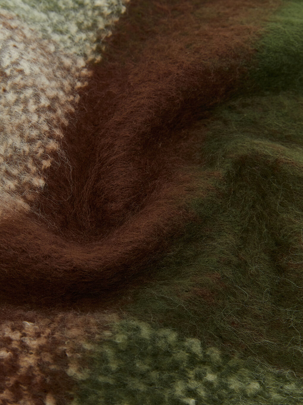 Haki Ekose Desenli Erkek Atkı-2