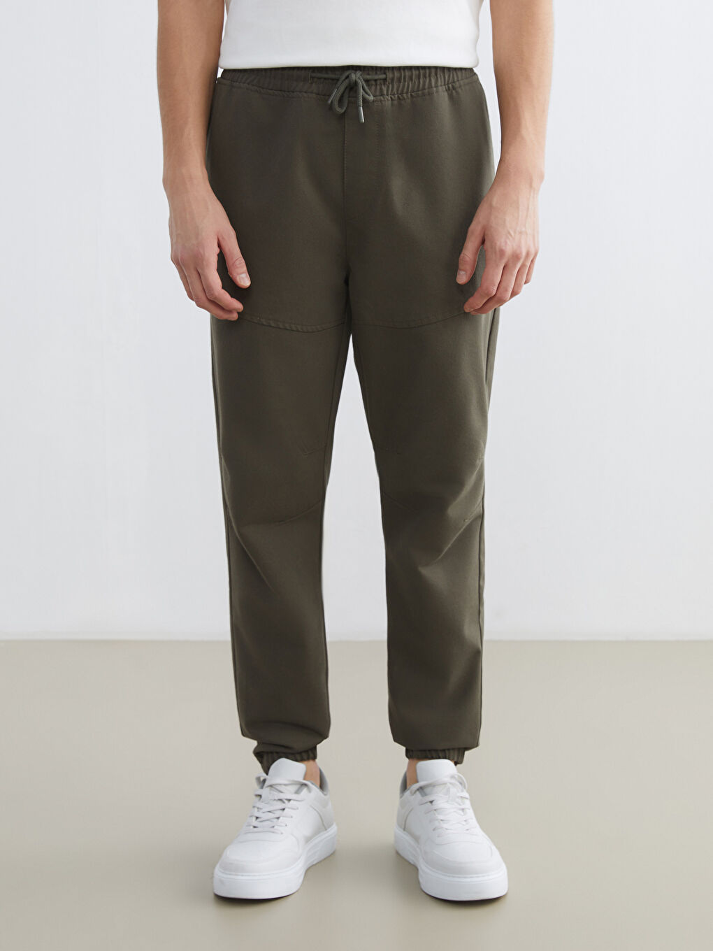 Haki Beli Lastikli Erkek Jogger Pantolon-1