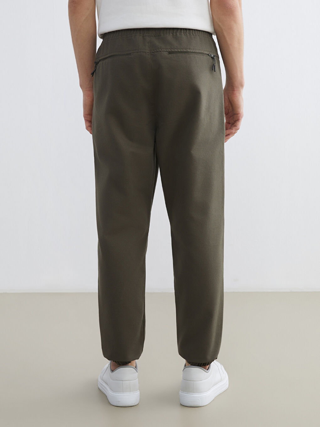 Haki Beli Lastikli Erkek Jogger Pantolon-3