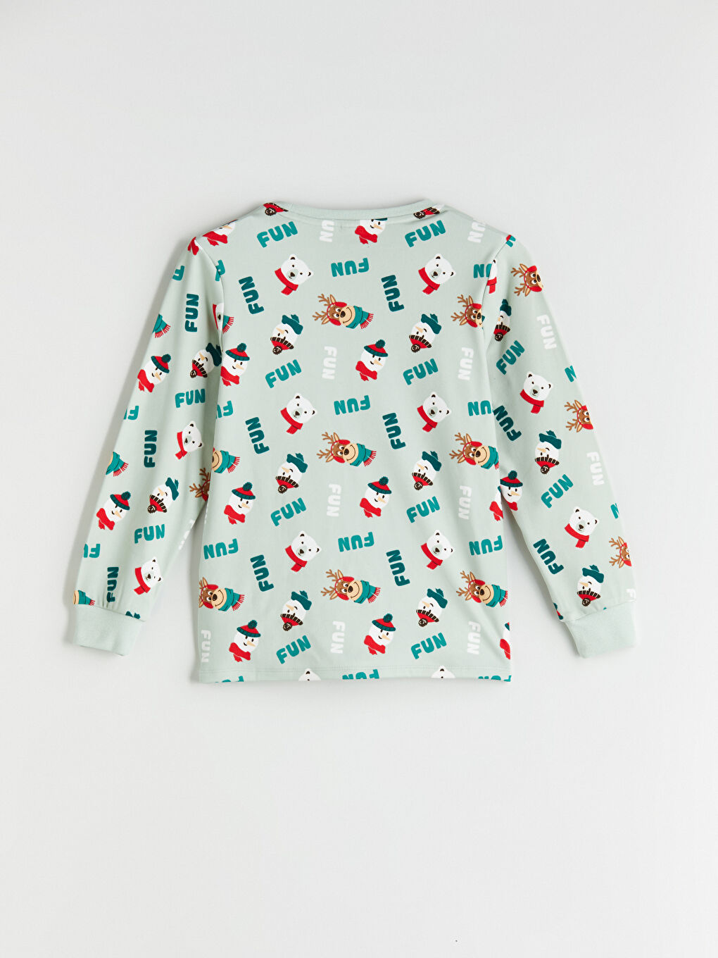 قميص بيجاما أولاد بطابع عيد الميلاد بكول مدور-2