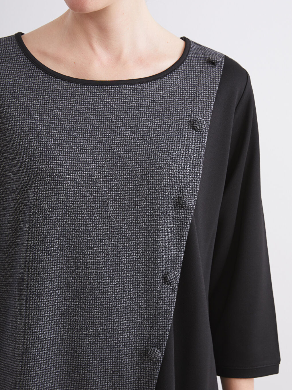 Crew Neck Color Block Dress-2