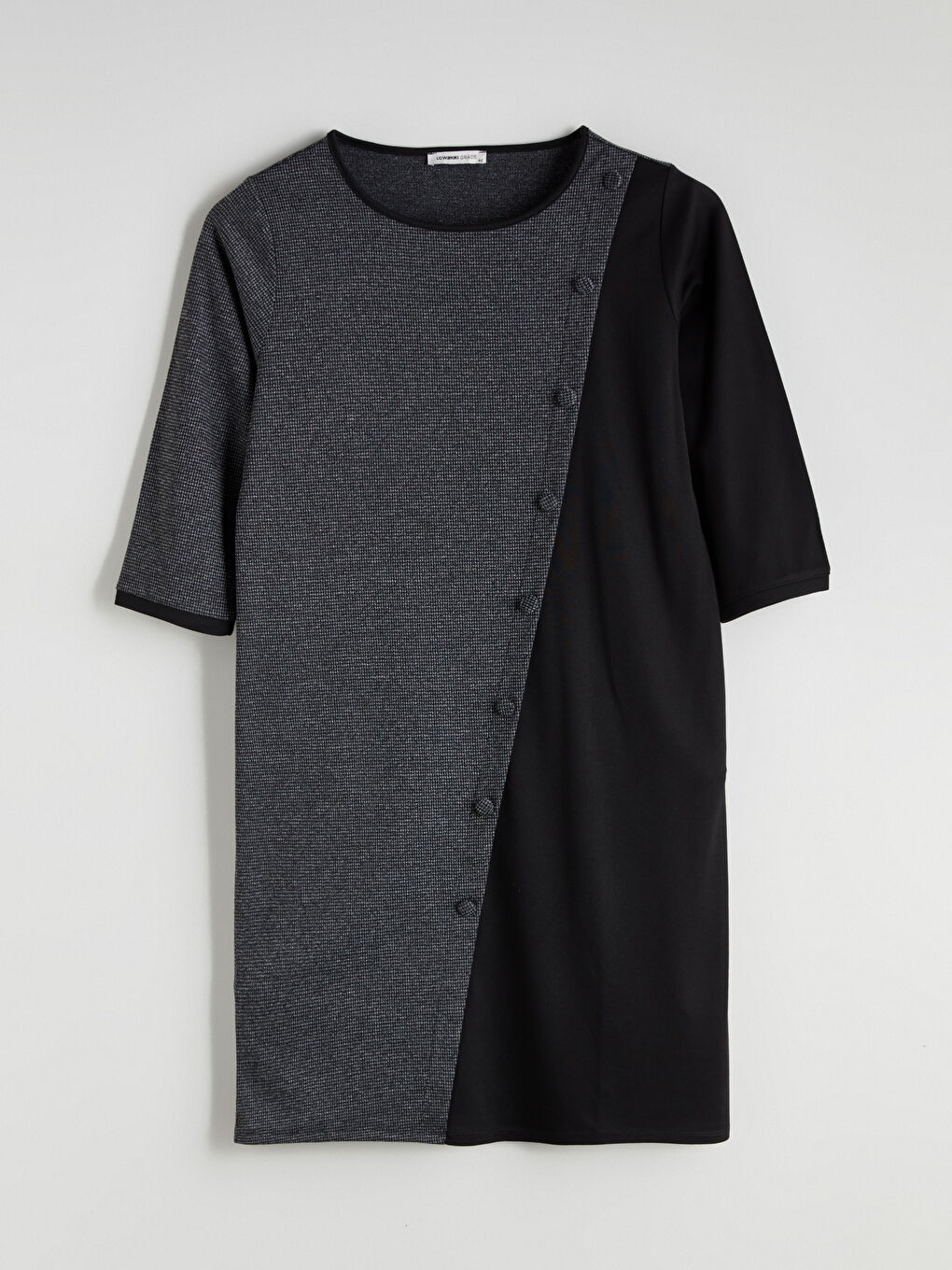 Crew Neck Color Block Dress-4