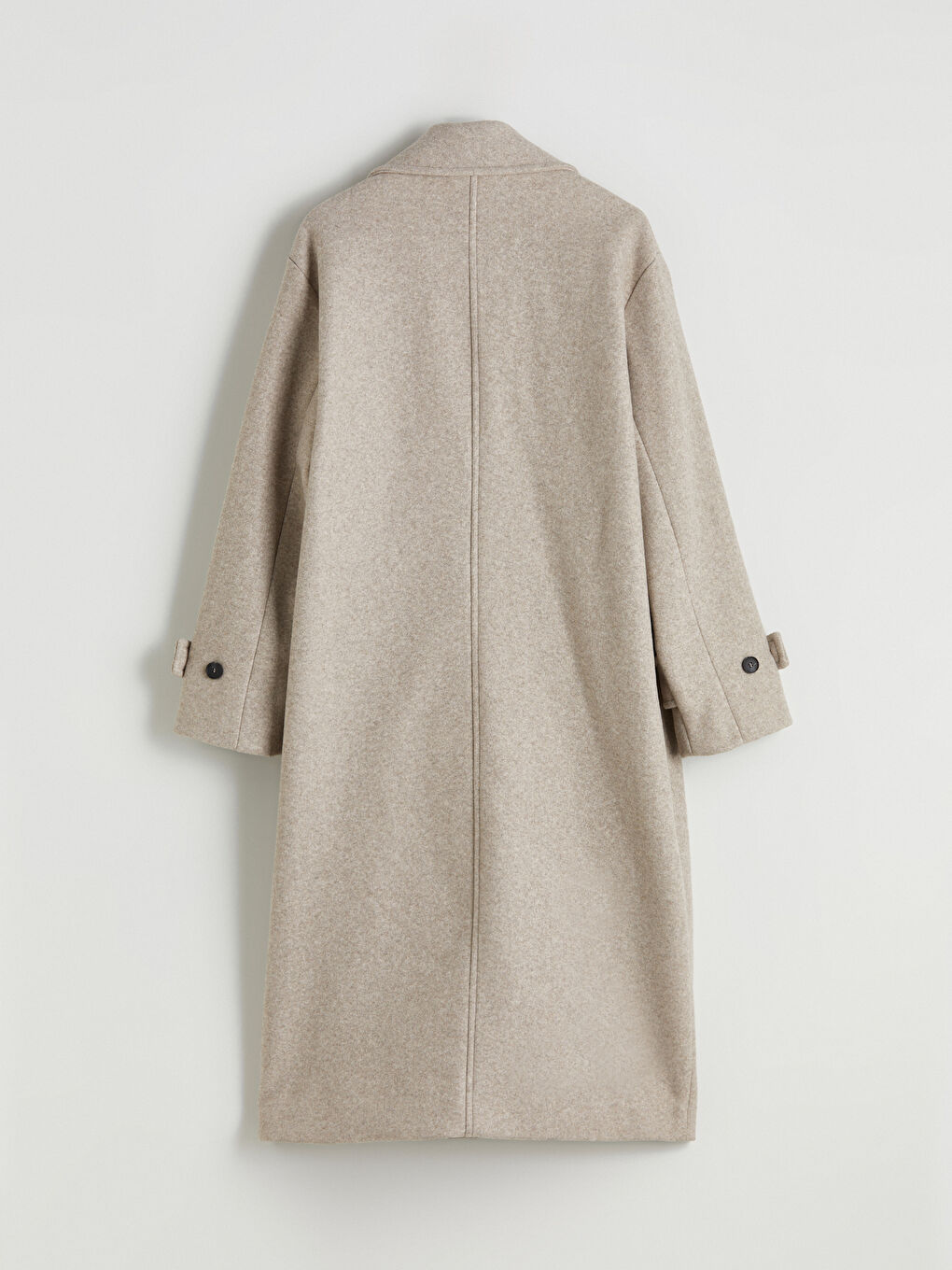 Bej Kruvaze Yaka Kadın Kaşe Kaban-5