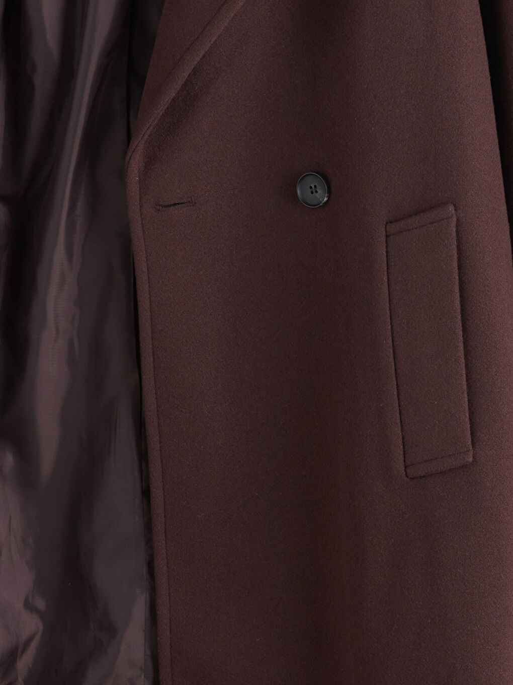 Kahverengi Kruvaze Yaka Kadın Kaşe Kaban-6