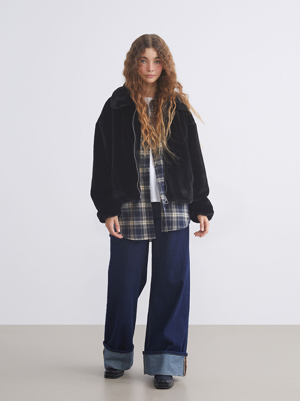 معطف قطيفة أوفرسايز نساء بقبّ-1