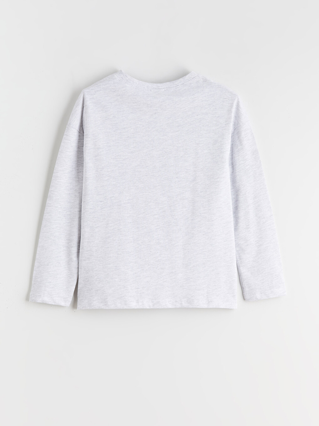 Gri Yılbaşı Temalı Kız Çocuk Pijama Üst-1