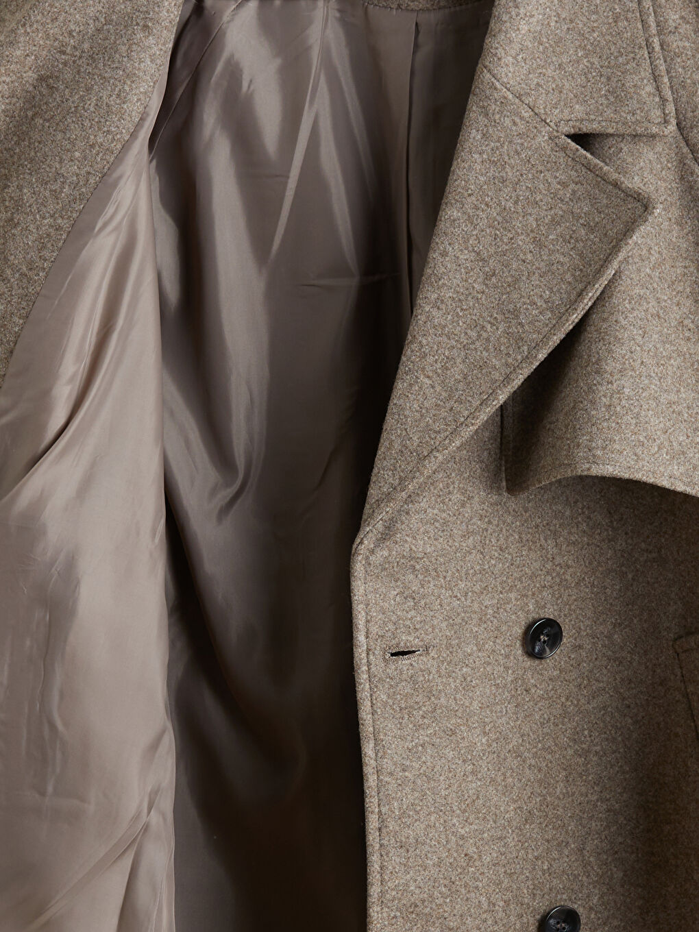 Kahverengi Kruvaze Yaka Kadın Kaşe Kaban-6